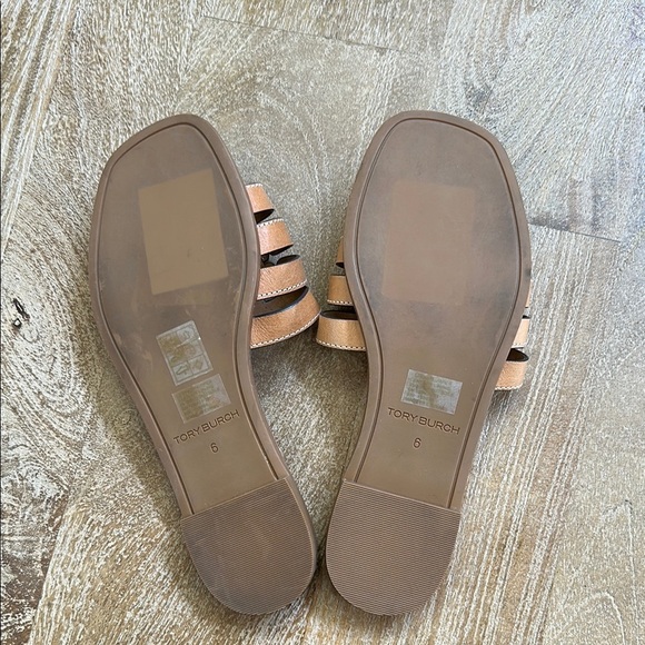 Tory Burch Tan Slide Sandals with Leather Straps 6 - Picture 6 of 7